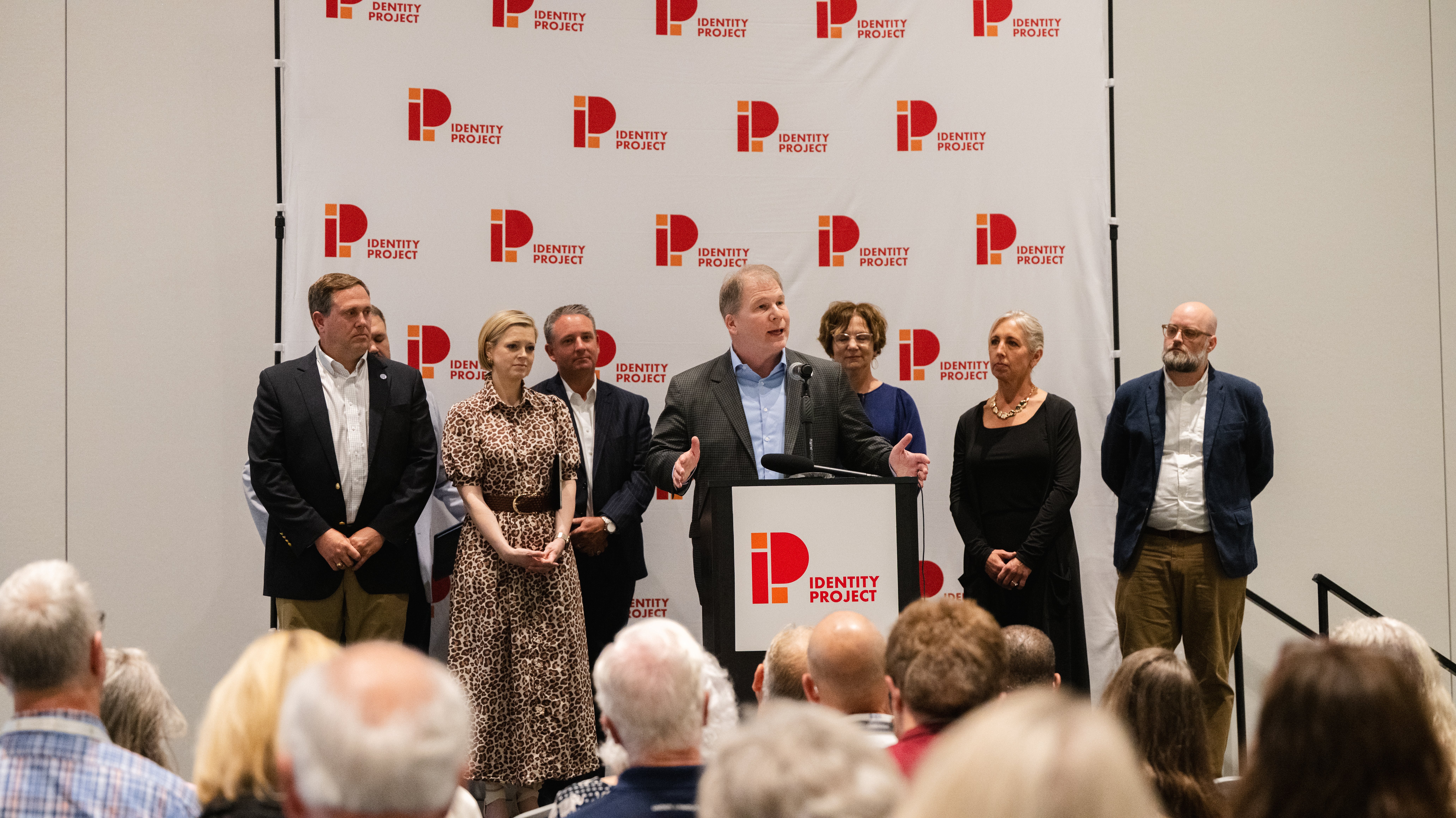 Press Conference stage launching Identity Project featuring John Stonestreet