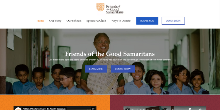 Friends of the Good Samaritans website homepage